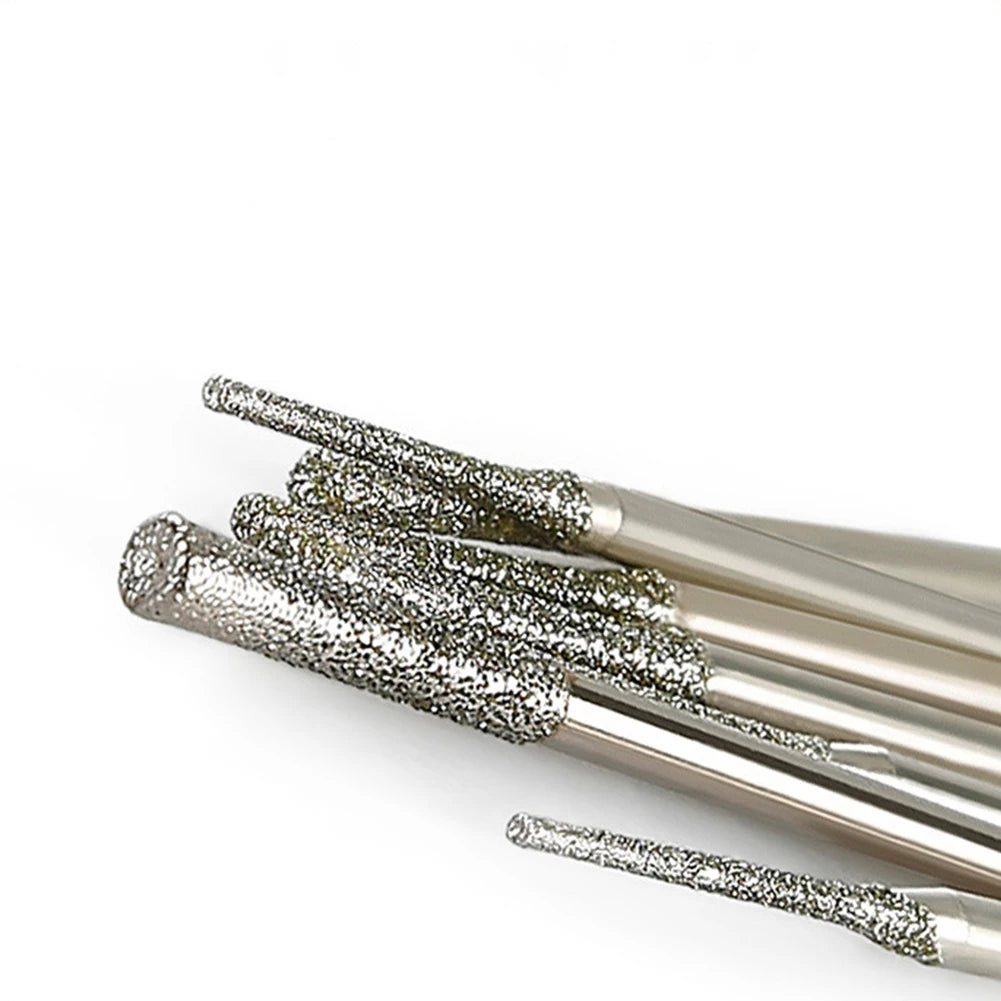 5pcs 0.8-2.5mm Diamond Coated Drill Bits 2.35mm Shank Glass Jade Amber Jewelry Diamond Drill Bits For Drilling Glass Woodworking