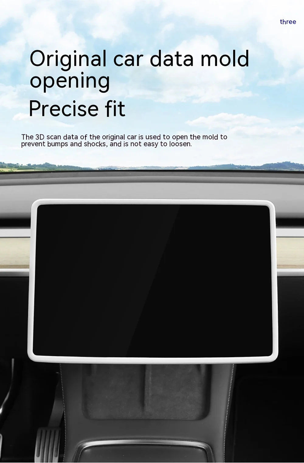 For Tesla Model 3 Y Car Silicone Screen Frame Display Edge Protector Central Control Protective Cover Anticollision Accessories