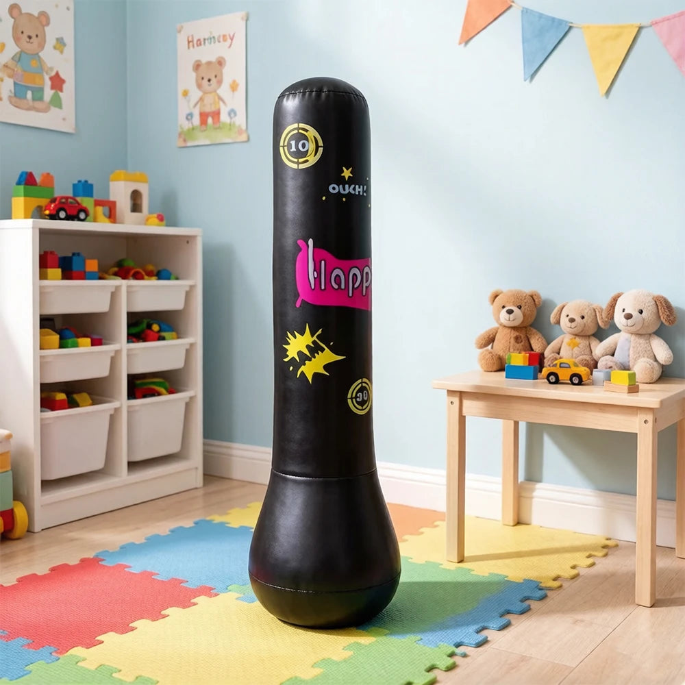 Inflatable Punching Column Thickened PVC Standing Water Fill Sandbag Home Fitness Boxing Tumbler With Matching Boxing Gloves