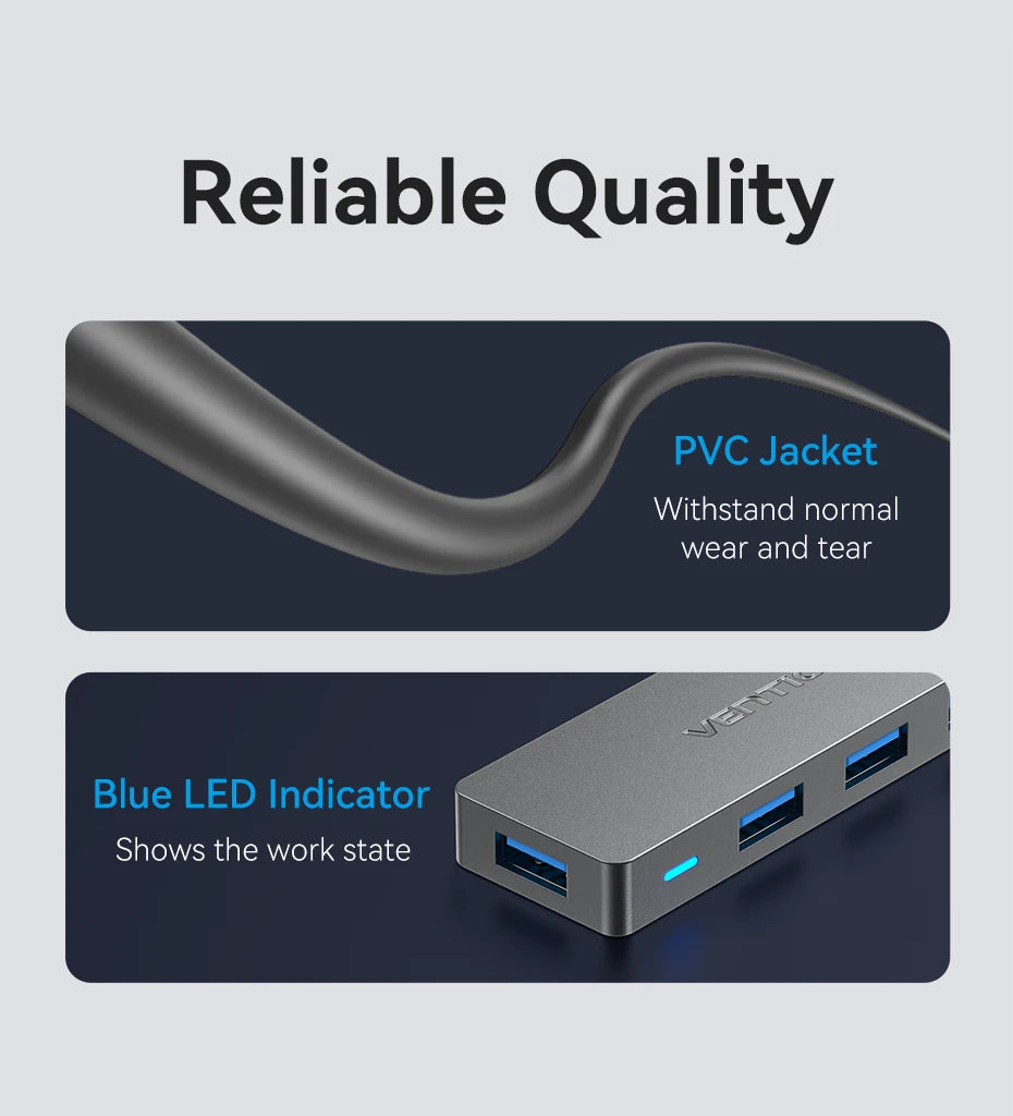 Vention USB Hub High Speed 4 Ports Multi USB 3.0 to USB 3.0 Hub Splitter Adapter for MacBook Pro iPad Pro Xiaomi Lenovo USB Hub