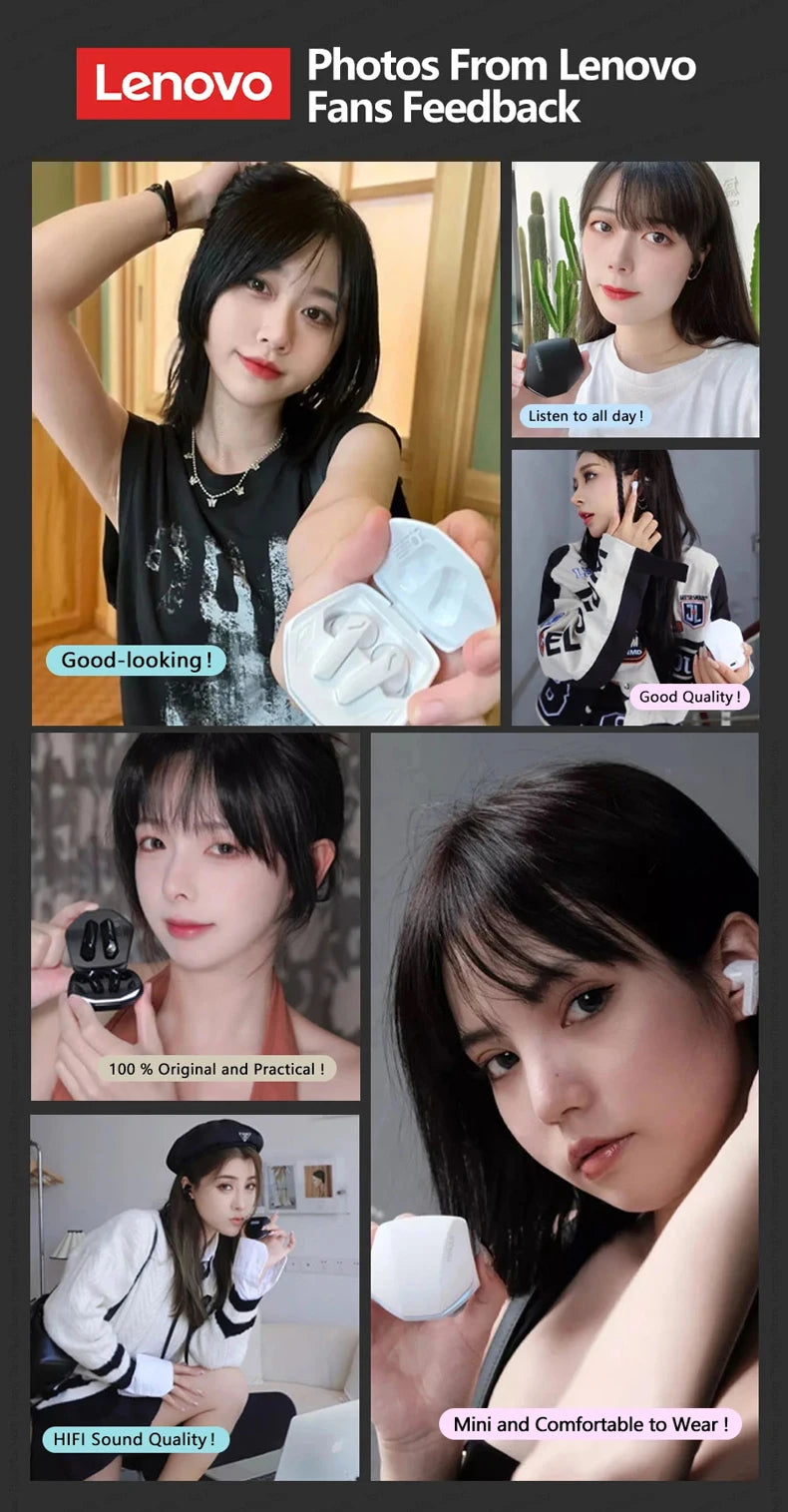 Lenovo GM2 Pro Bluetooth 5.3 Earphones Sports Headset Wireless In-Ear Gaming Low Latency Dual Mode Music Headphones New