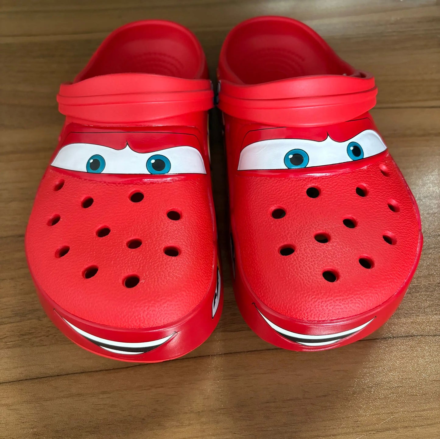 2026 Mcqueen Cartoon Slippers - Waterproof Eva Outdoor Sandals With Breathable Holes, Adult Casual Beach Shoes