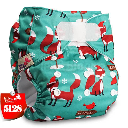[Littles&Bloomz] Baby Washable Reusable Real Cloth STANDARD Hook-Loop Pocket Nappy Diaper Cover Wrap, suits Birth to Potty