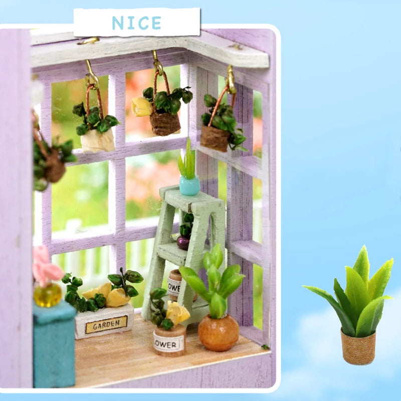 DIY Wooden Doll Houses Mini Assembly Handmade Small House Creative Scene Decoration DollHouse For Toys Birthday Gifts