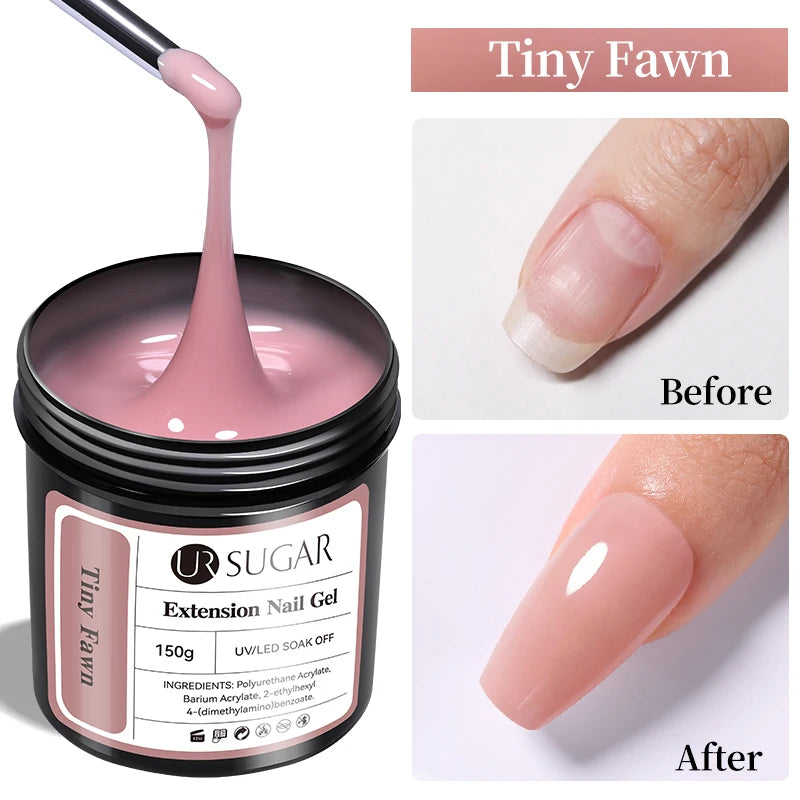 UR SUGAR 150g Extension Jelly Nude Pink Rose Red Quick Extension Gel Nail Polish Nail Extension UV LED Manicure Soak Off