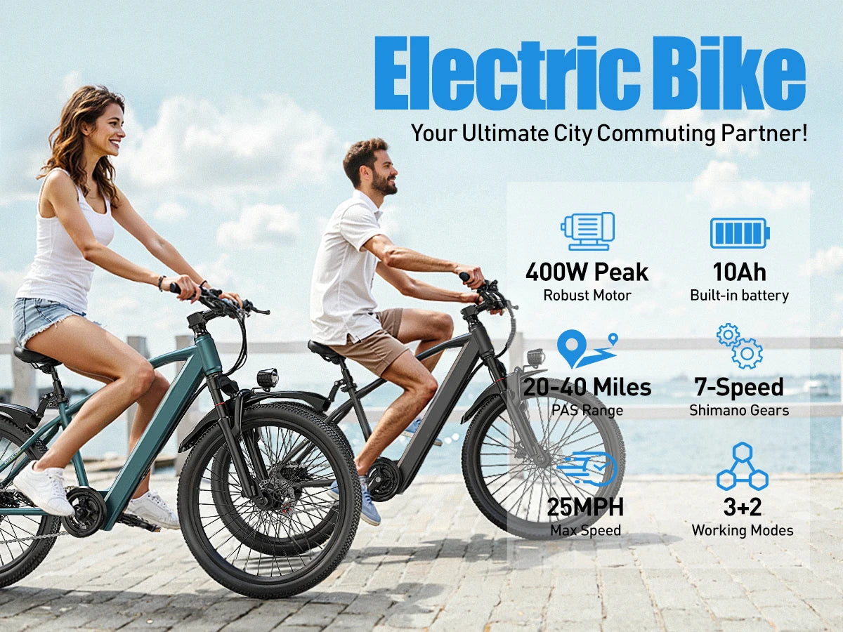 Aairsk GT300 Adult E-bike 250W Motor 36V 10Ah Battery Electric Bike 26 Inch Fat Tire E-Mountain bike Off-road Electric bicycle