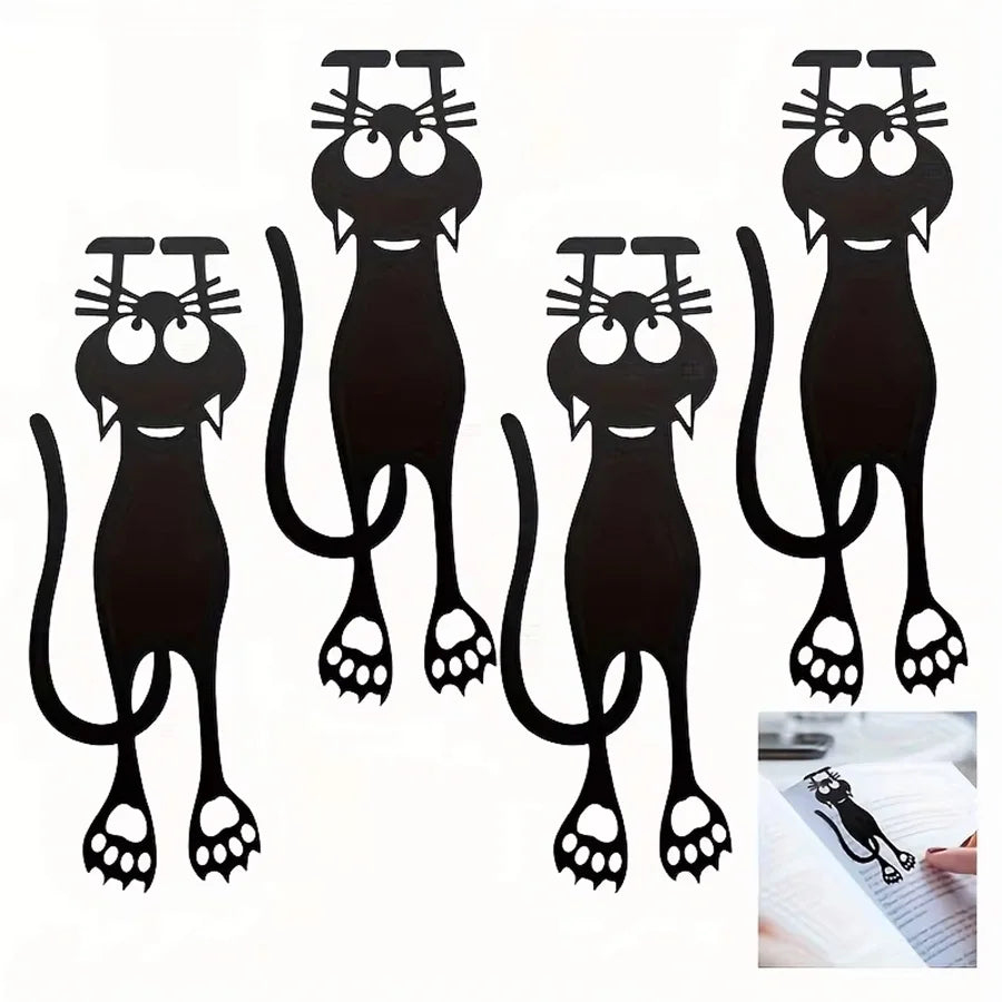 1/2/5/pcs of acrylic hollow bookmarks, creative hollow black kitten hanging bookmarks, are excellent gifts for avid readers