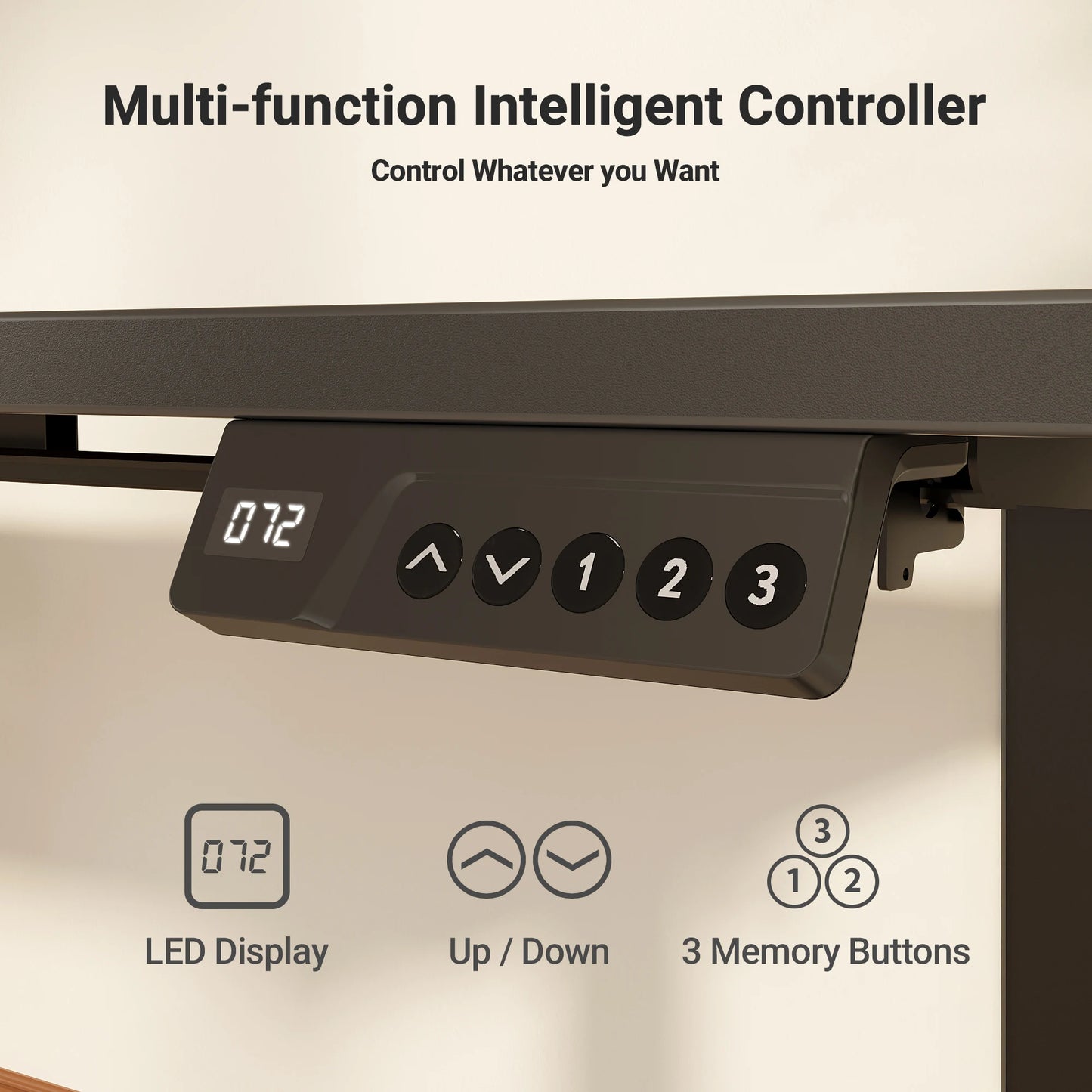 Standing Desk Adjustable Height, Electric Stand With Splice Board for Home Office Computer Workstation, Black