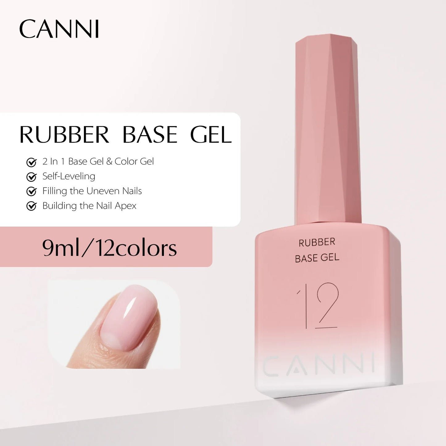 CANNI Nail Gel Polish HEMA/TPO FREE Extension UV Gel Builder Nail Gel In Bottle Semi Permanent Rubber Base Self-leveling Gel