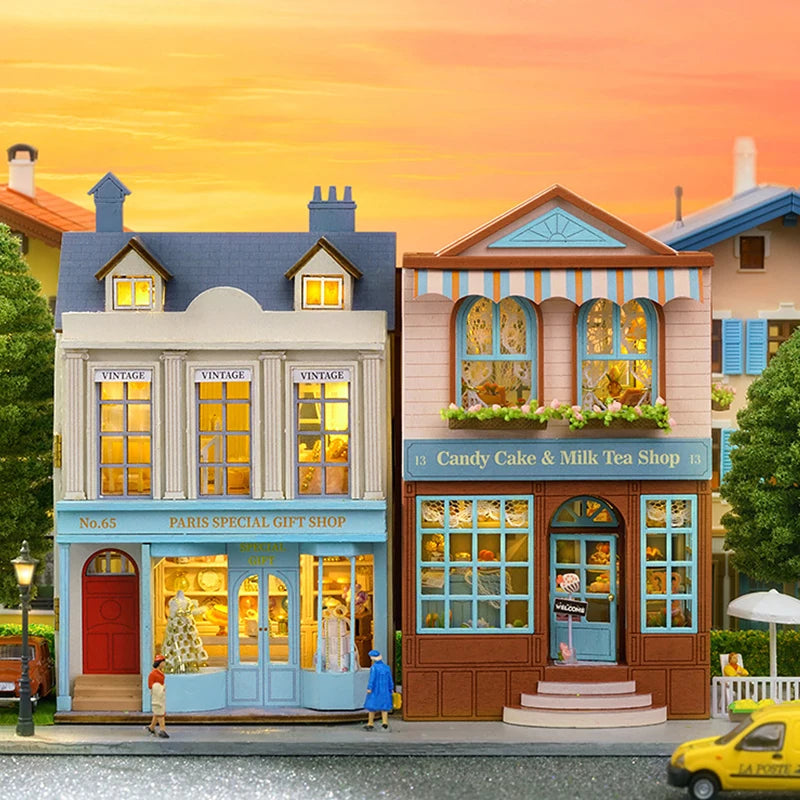 DIY Wooden Doll Houses Mini Assembly Handmade Small House Creative Scene Decoration DollHouse For Toys Birthday Gifts