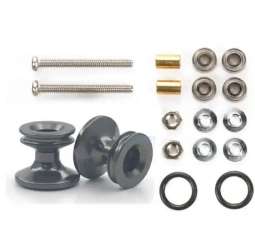 2pcs 15418 13-12mm Aluminum Alloy Guide Rollers 15461/15426 2023Jcup 95160 19mm Roller With Rubber Ring Tamiya Mini 4WD Homemade