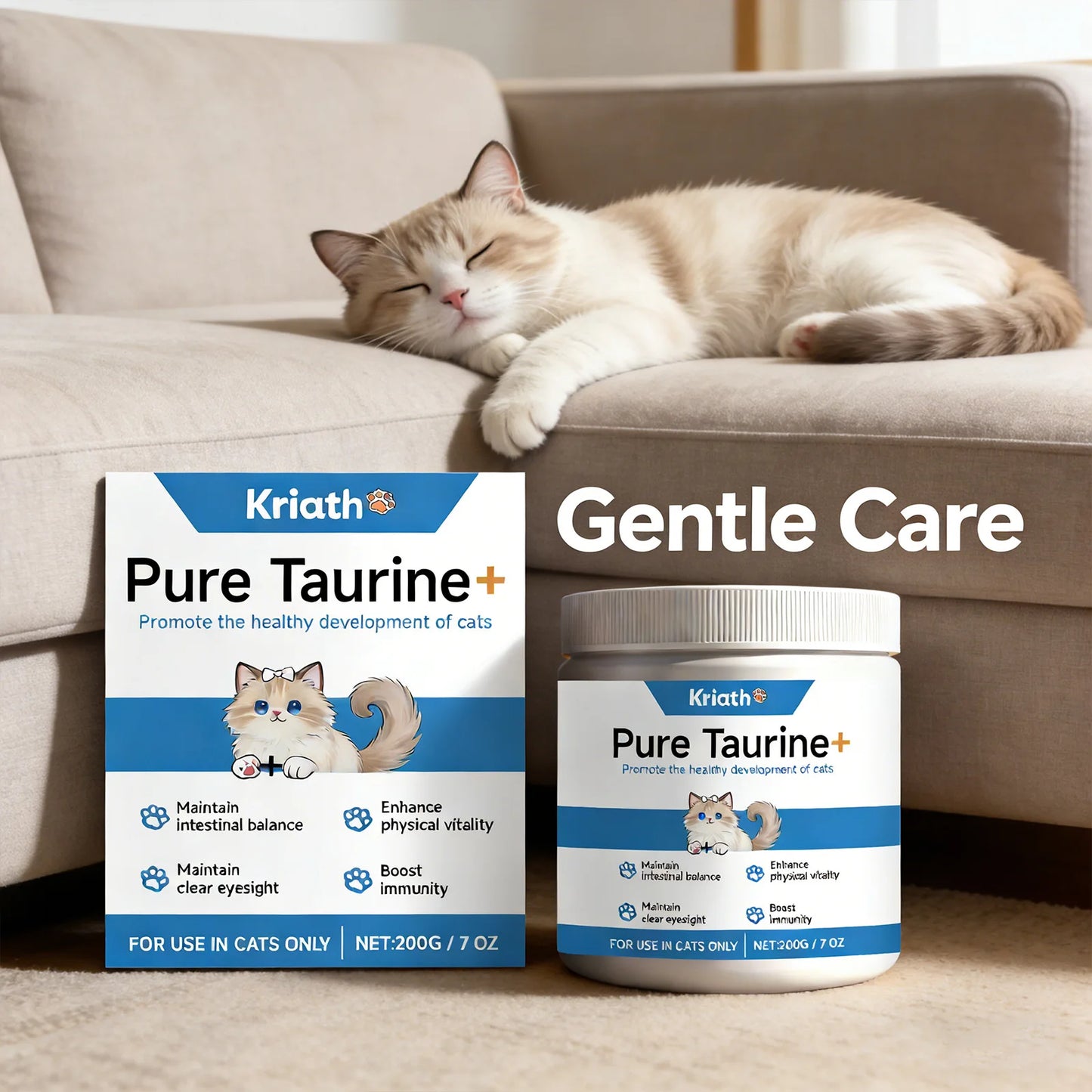 Cats Taurine Powder Supporting Heart Health Maintaining Normal Visual Functions Rich in Nutrients Kitten Daily Care Supplements