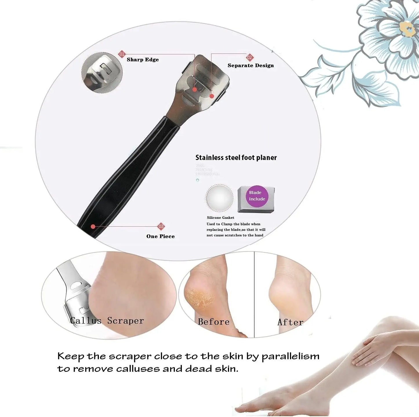Pedicure Kit 8/10/15/23 in 1 Stainless Steel Professional Pedicure Tools Foot Rasp Peel Callus Dead Skin Remover  Care Pedicure