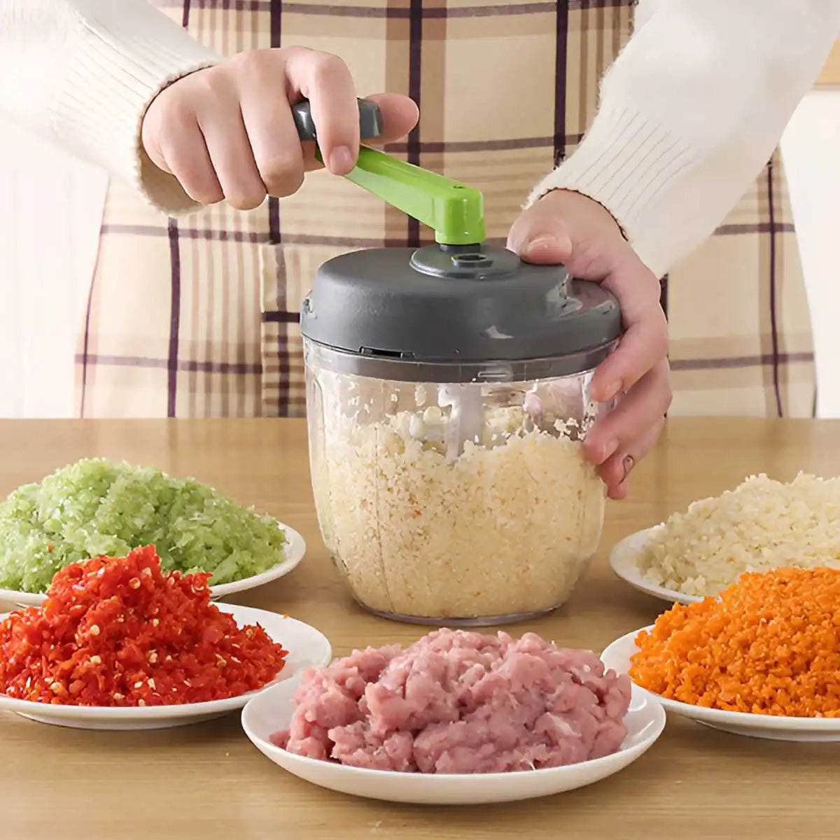 1Pcs 520ml/900ml Hand Crank Garlic Pulverizer Manual Garlic Mashers Meat Grinder Food Vegetable Chopper Kitchen Gadgets