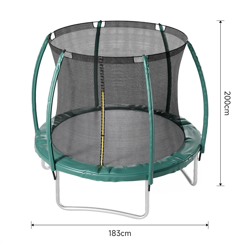 【Breeins】Outdoor Enclosure Trampoline with Ladder Exercise Workout Rebounder Sport Trampoline Handle Adults Jumping Training