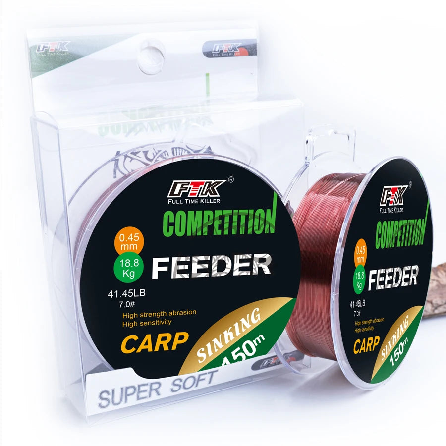 FTK 3D Invisible Carp Fishing Line Nylon150m/300m Super Strong Monofilament Fluorocarbon Tensile Spot Line for Pesca