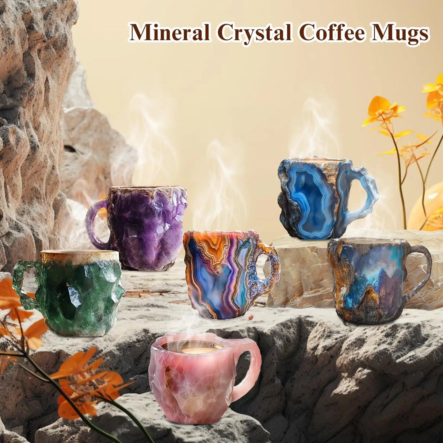 Mineral Crystal Coffee Mug 2025  New Multi-Colored Elegant Crystal Christmas Mugs Gift for Home and Office kitchen Supplies