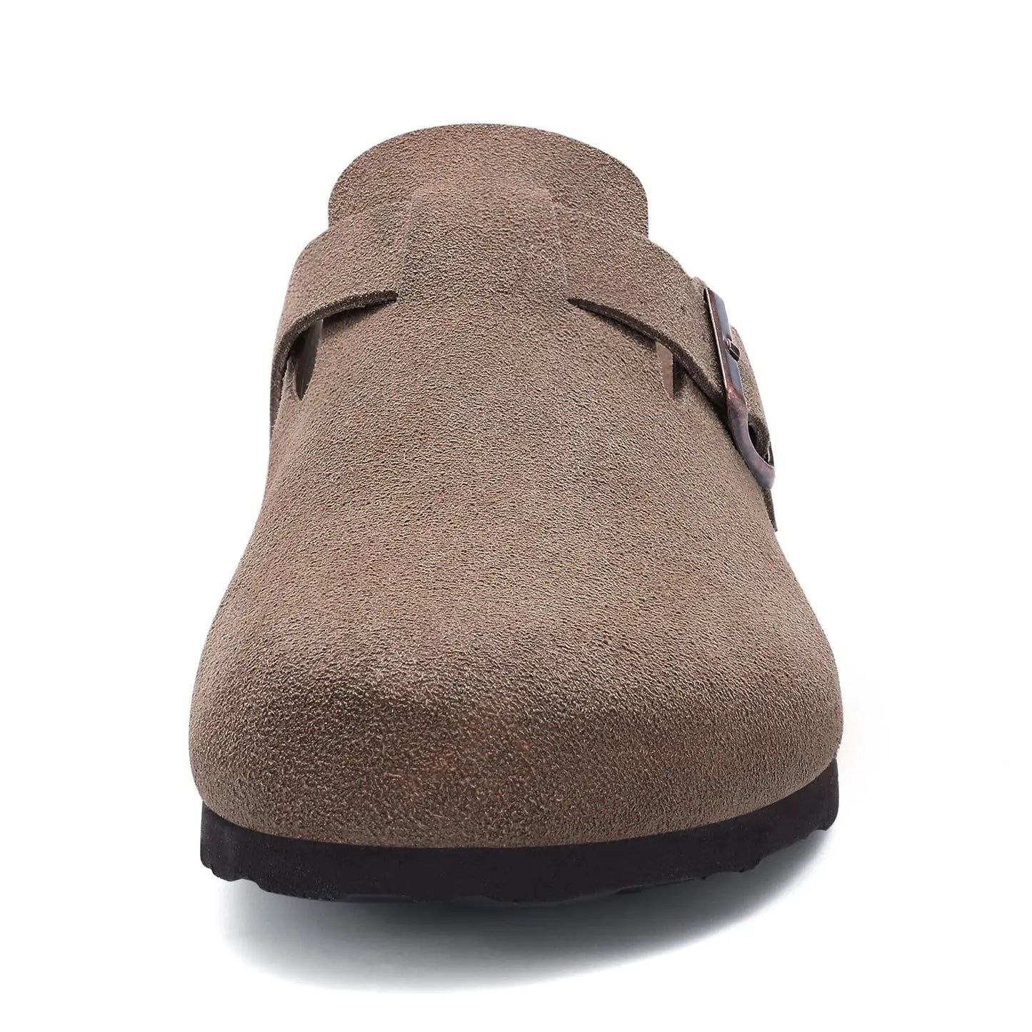 Asgard Women's Genuine Leather Clogs Soft Cork Footbed Cow Suede Mules With Adjustable Strap Fashion Comfort Slip on Slippers