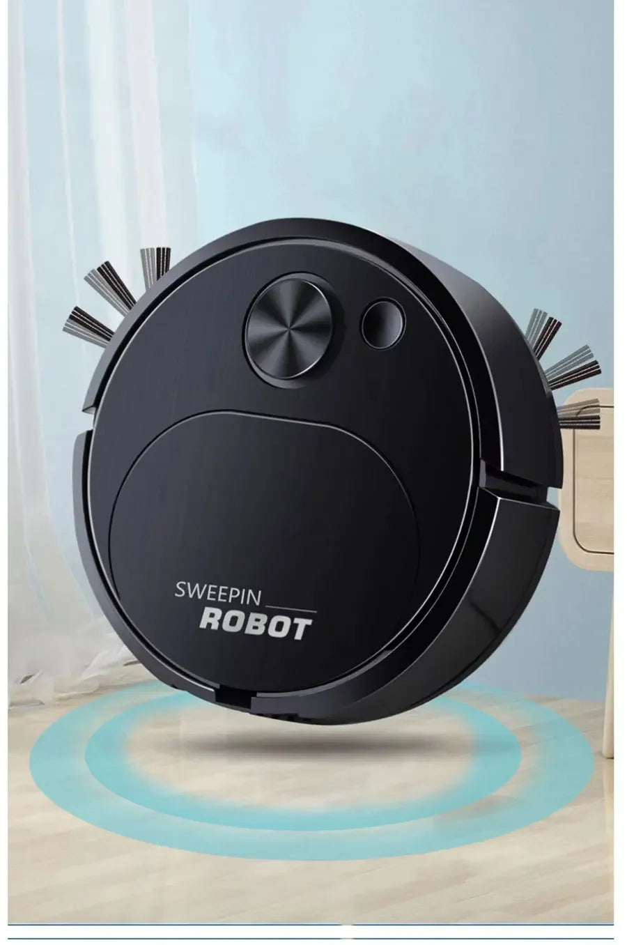 Smart USB Sweeping Robot Vacuum Cleaner 3-in-1 Wireless Mopping 1800Pa Powerful Cleaning for Home Office Floors