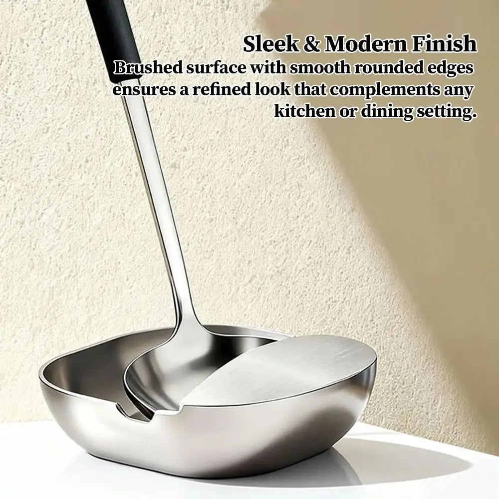 New Stainless Steel Ladle Rack Self-Standing Stable Spatula Rack Spoon Tray