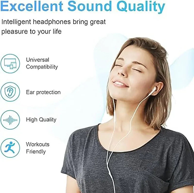 Original Headphones USB C for Apple iphone Lightning 16 15 Pro Max 14 13 12 11 X XR 7 8 Plus Type C Wried Earphone Bass Earbuds