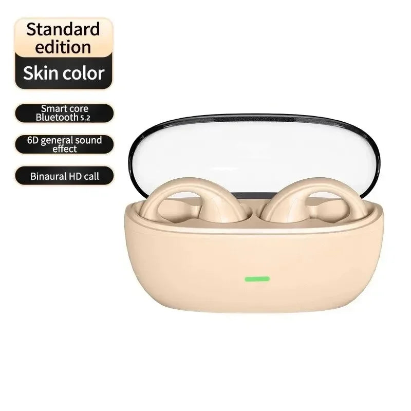 TWS Bluetooth Wireless Headphones Clip Ear Music Noise Canceling Headset HD Call Sports Gaming Earphones for all smartphones