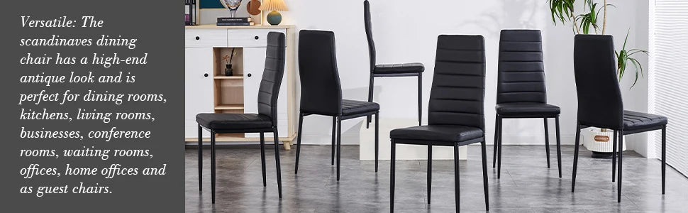 Modern Dining Chairs, Kitchen Chair Leather with Metal Legs and Foot Pads,Thick Padded Seats,Backrest Set