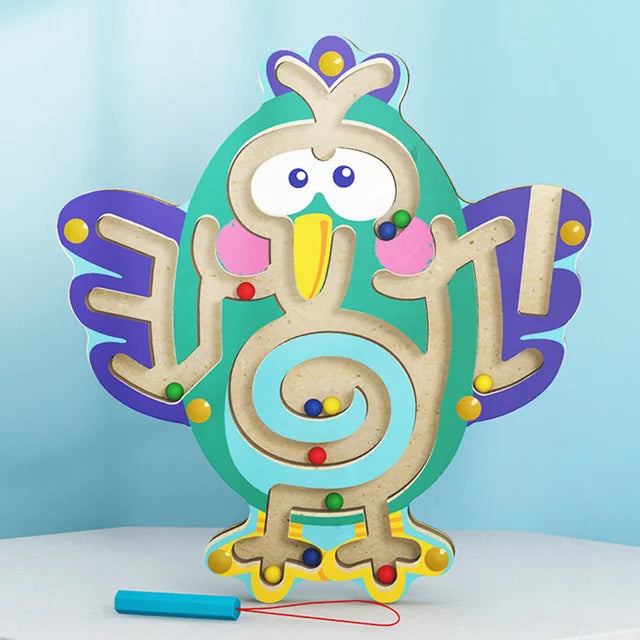Montessori Educational Toys Children Magnetic Track Maze Balance Board Wooden Puzzle Game Baby Toys