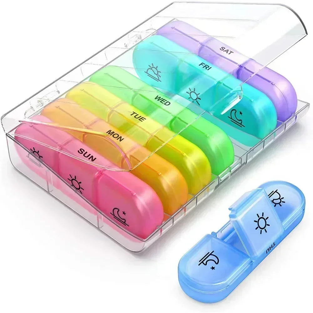 1PC Weekly Pill Case Pillbox 7 Days Medicine Tablet Box Portable Travel Drugs Storage Organizer Secret Compartments Pill Box