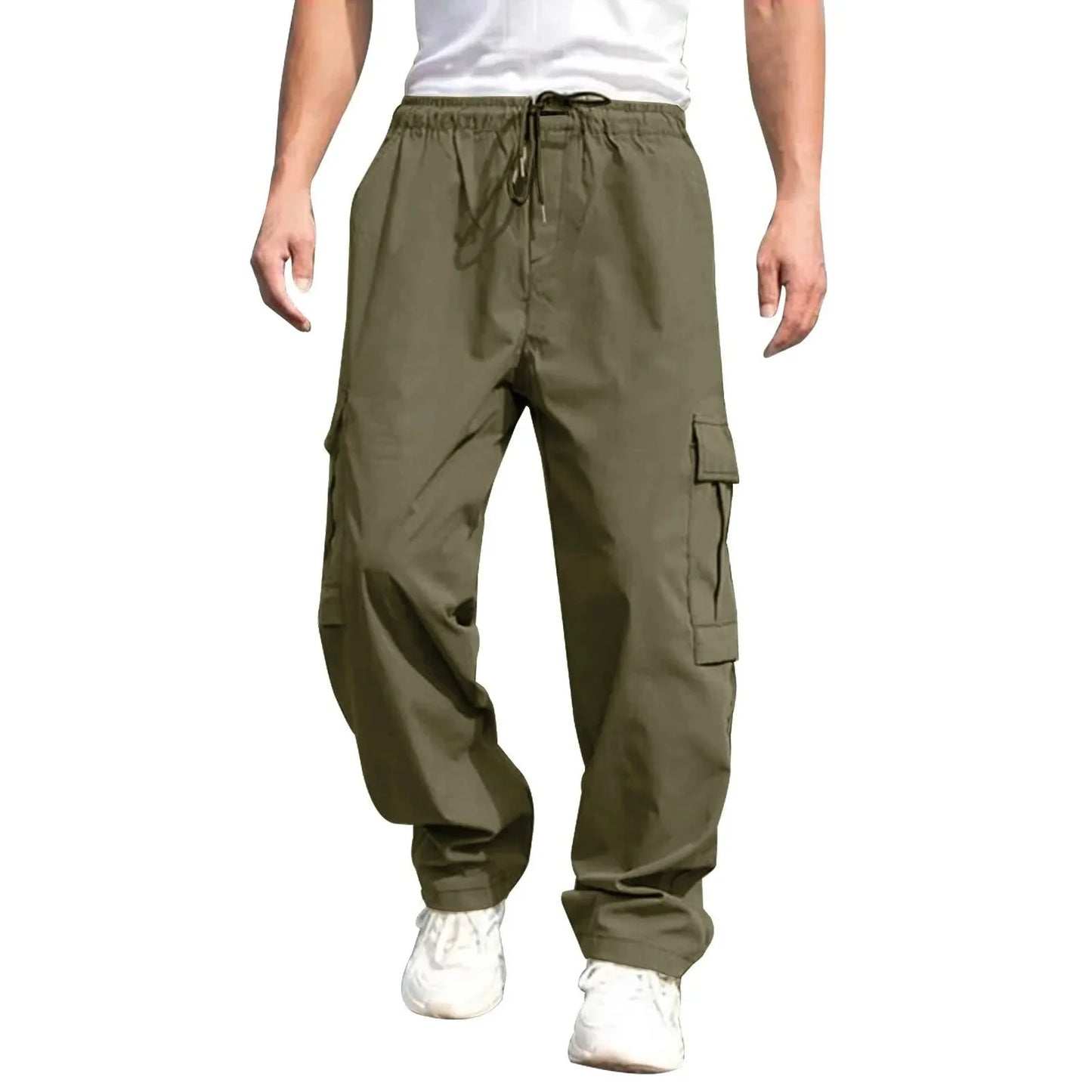 New Style Amazon Men's Cargo Pants Loose Straight Leg Casual Sports Trousers Working Men's Pocket Pants European And American