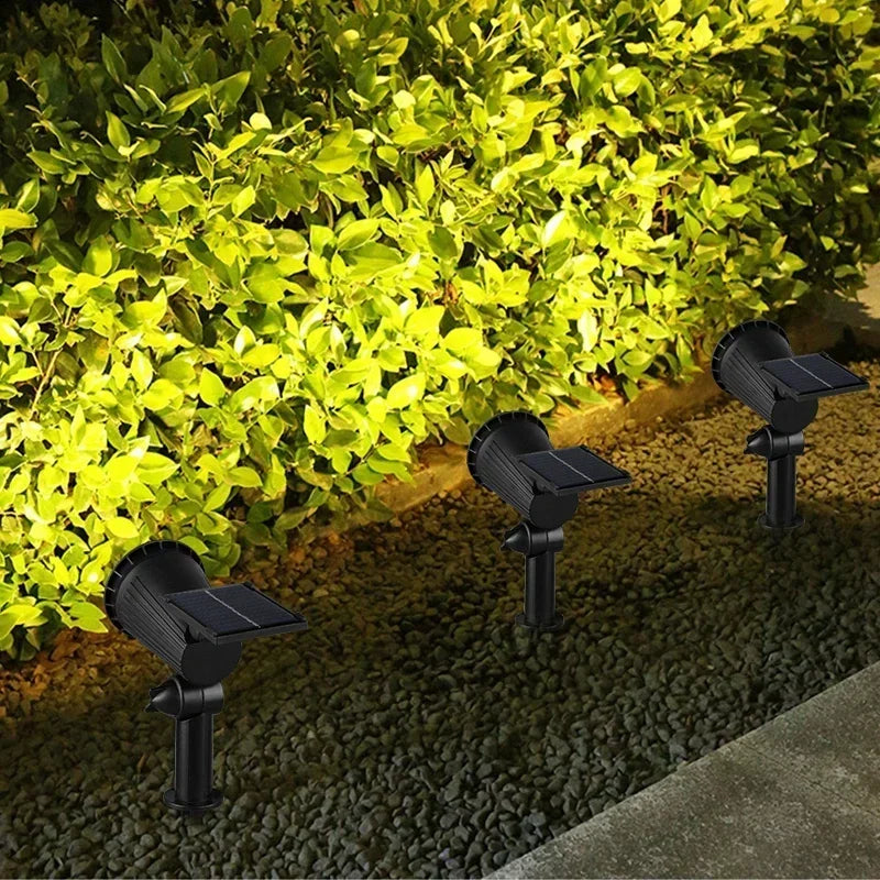 9 LED Solar Spot Lights Outdoor RGB Solar Landscape Lights IP65 Waterproof Brightness Adjustable for Garden Yard Palm Trees