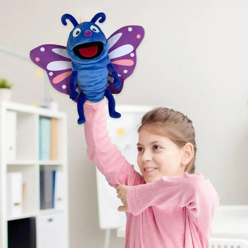 Hand Puppets Kids Toys Plush Insects Animal Caterpillar Ladybug Hand Puppets Doll Family Storytelling Role-playing Finger Toys