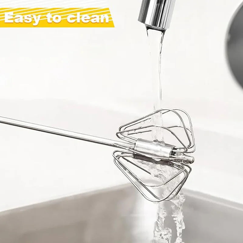 Semi-Automatic Egg Beater Stainless Steel Egg Whisk Manual Press Type Mixer Self Turning Egg Stirrer Kitchen Egg Tools