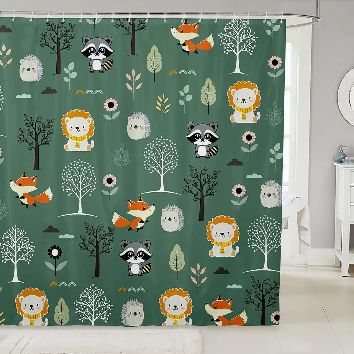 Dachshund Shower Curtain Kids Cute pet Dog Bathroom Shower Liner for Teens Puppy Bath Curtain Waterproof Waterproof Polyester