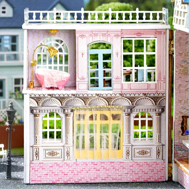 DIY Wooden Doll Houses Mini Assembly Handmade Small House Creative Scene Decoration DollHouse For Toys Birthday Gifts