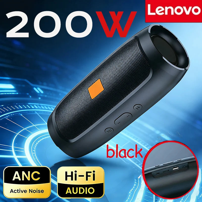 Lenovo TF USB Bluetooth Speaker Portable Dual Speaker Stereo Outdoor Playback FM Voice Broadcasting Subwoofer Wireless Speakers
