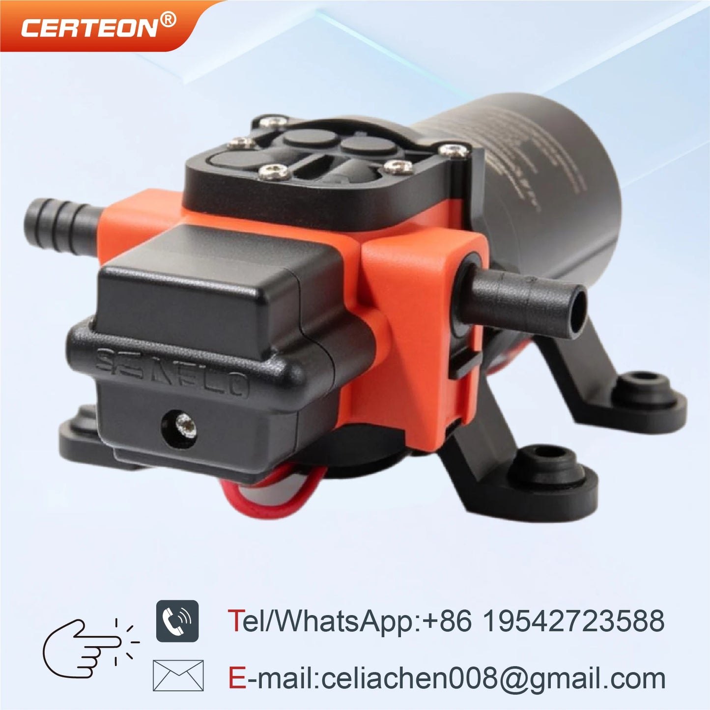 23C DC 12V/24V Micro Diaphragm Pump Self Priming Water Pump 5.6LPM 1.56A/0.78A High Pressure RV Marine Booster Pump