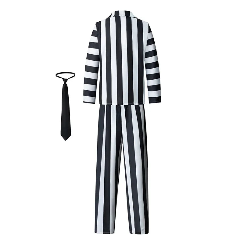Explosive Hades Master  Adult Black and White Pattern Role Playing Costume