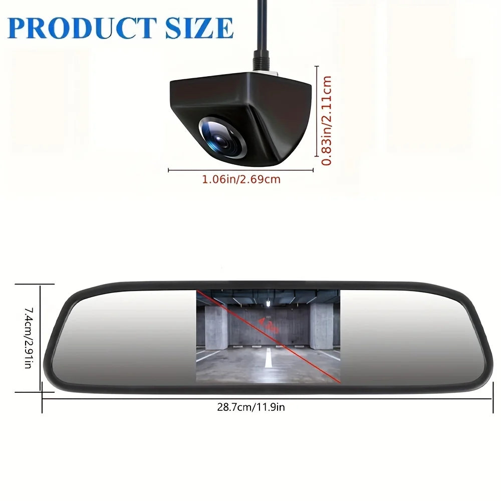 Backup Camera with Monitor Back up Camera System for Car  Reverse Camera  Rear View with 4.3in Monitor Safe Parking