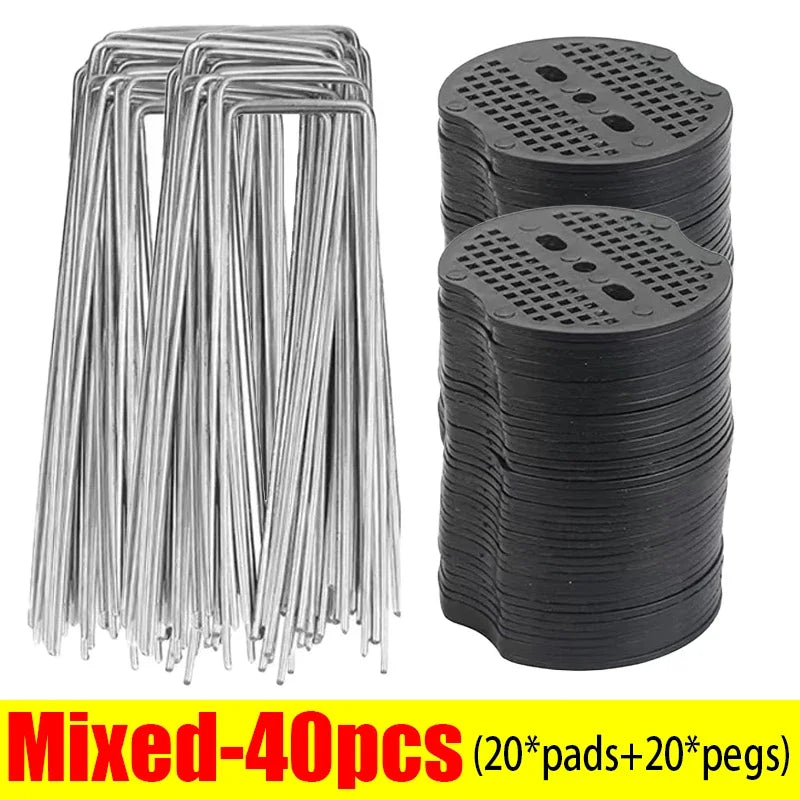 U-type Garden Staples Heavy-duty Fence Tubing Stakes Sod Pins Galvanized Landscape Spike for Holding Lawns Barrier Ground Nail