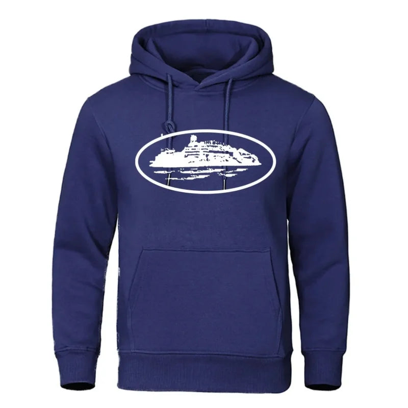 Men's Premium Hoodie Sweatshirt with General Brand Logo Comfortable Streetwear Casual Hooded Pullover for Youth