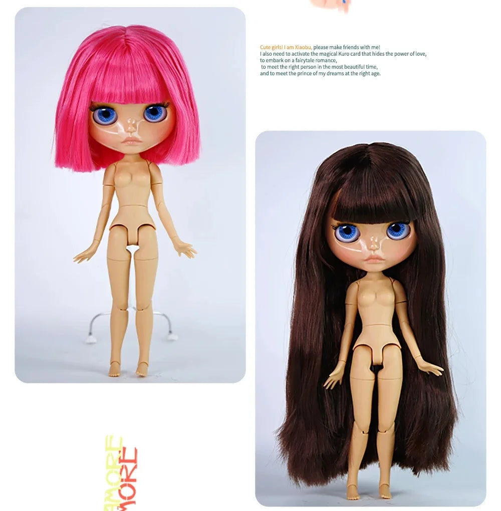 ICY DBS Blyth 30cm Doll Tan Skin Matte Face Glossy Face Pouting Lips 19 Joints Body Doll DIY Makeup Costume Doll Girls Gift Toy