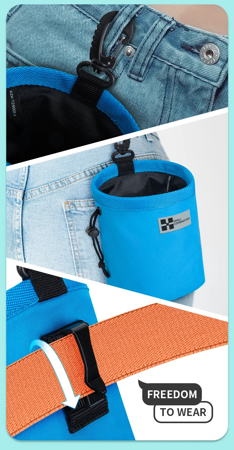 SMALL COMBINATION Portable Dog Training Snack Bag Puppy Dog Snack Bag for Leash Outdoor Pet Snacks Awards Waist Bag XZH-T24001-1