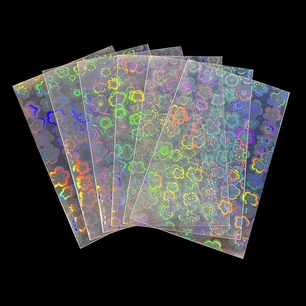 100PCS Holographic Card Sleeves photcard Protector 65x90mm for Magic TCG gaming cards, Anti-Scratch Glittering Foil Film