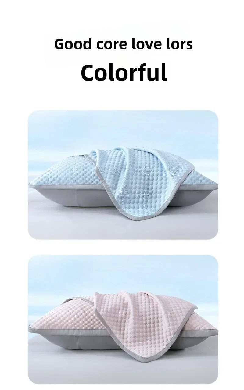 Summer Cooling Pillowcase Solid Color Ice Bean Bean Pillowcase Cool Feeling Air Conditioning Cover Washable  (No Pillow) 48x74cm