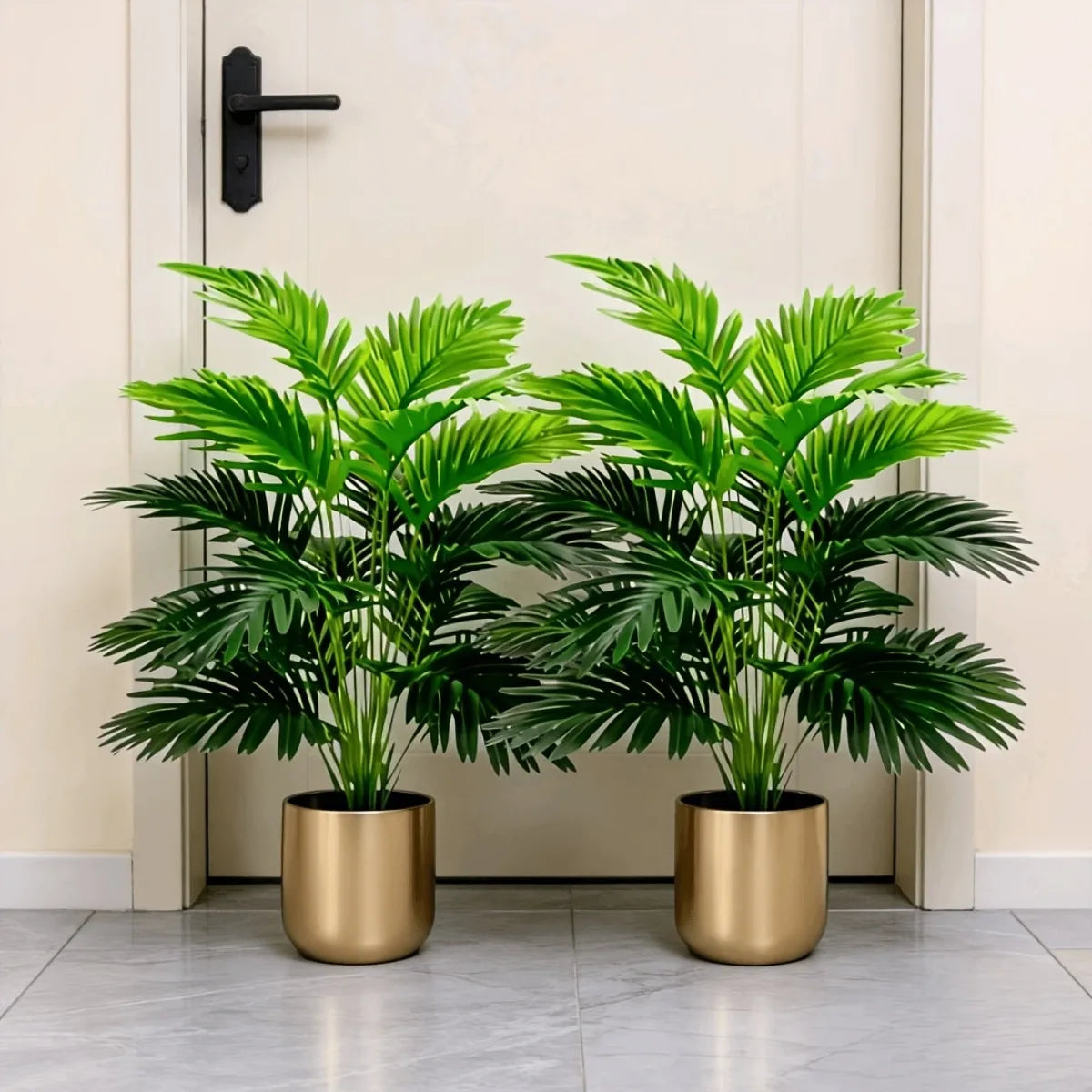 2PCS 24Leaves Areca palm simulation green plants realistic artificial trees suitable for bedroom living room outdoor decoration
