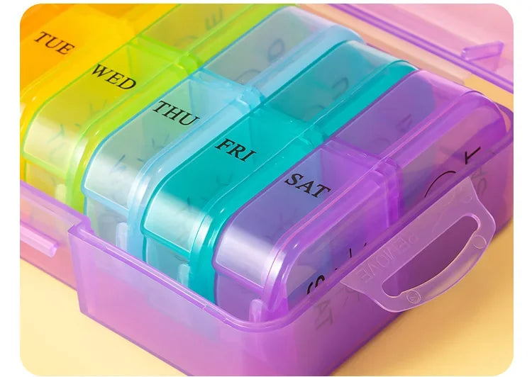 1PC Weekly Pill Case Pillbox 7 Days Medicine Tablet Box Portable Travel Drugs Storage Organizer Secret Compartments Pill Box