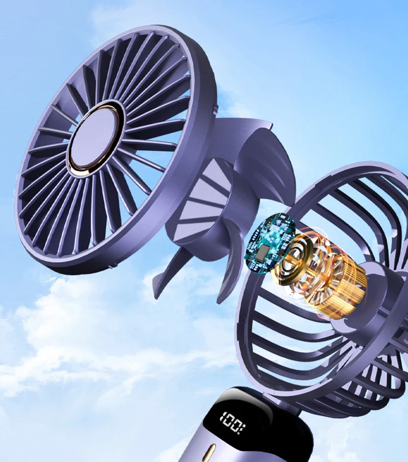 Baby 3 Speeds Stroller Mini Fan With Light Portable USB Charging Fan Mobile Phone Holder Stroller Accessories Baby Newborn Items