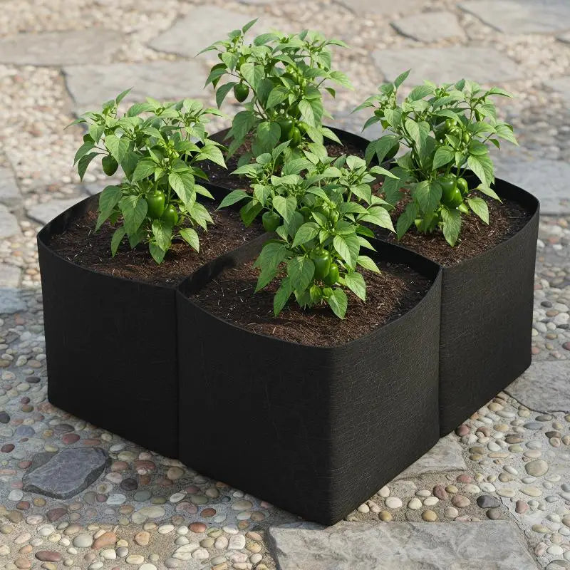 Raised Garden Bed Black Grow Bag for Vegetable Flower Planter Reusable Breathable Felt Bag for Indoor Balcony Outdoor