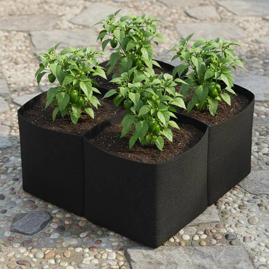 Raised Garden Bed Black Grow Bag for Vegetable Flower Planter Reusable Breathable Felt Bag for Indoor Balcony Outdoor